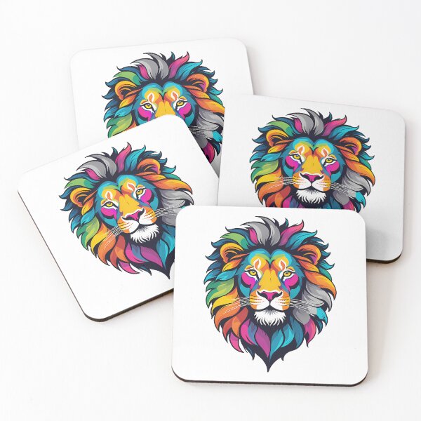 Item preview, Colourful King Rainbow Lion designed and sold by PixelFixArt.