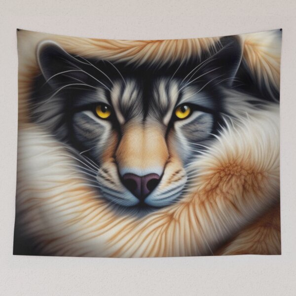 Item preview, Cat under fur blanket  designed and sold by Roxburylane.