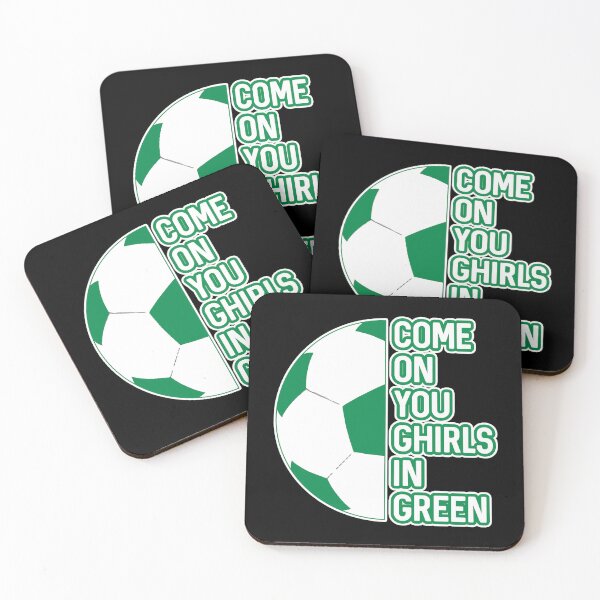 Item preview, COME ON YOU GHIRLS IN GREEN, Glasgow Celtic Football Club White and Green Ball and Text Design designed and sold by MacPean.