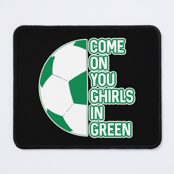 Item preview, COME ON YOU GHIRLS IN GREEN, Glasgow Celtic Football Club White and Green Ball and Text Design designed and sold by MacPean.