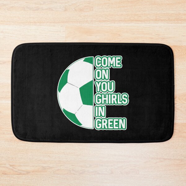 Item preview, COME ON YOU GHIRLS IN GREEN, Glasgow Celtic Football Club White and Green Ball and Text Design designed and sold by MacPean.