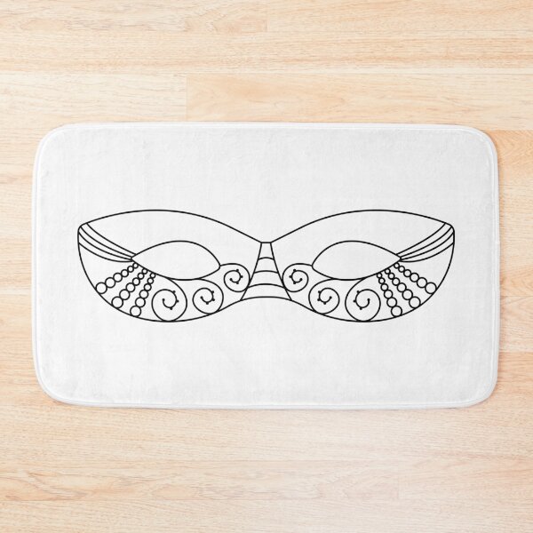 Item preview, Mardi Gras black line masquerade mask designed and sold by OM-lova.