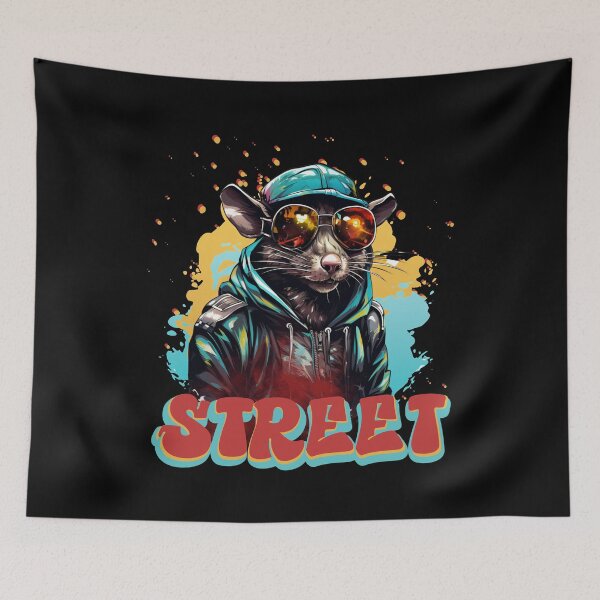 Item preview, Colorful Rat Street Life Rat Red and Blue designed and sold by Madlen-moon.