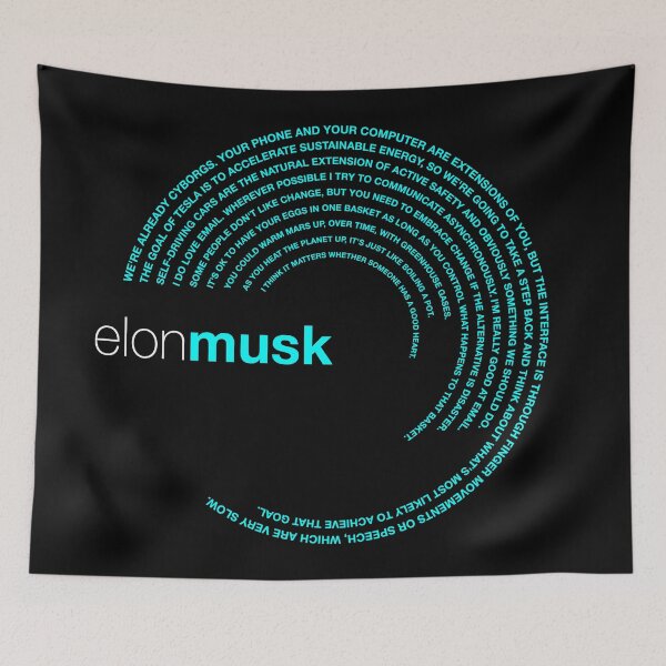 Artikelvorschau, Poster mit berühmten Zitaten von Elon Musk [Aqua] entworfen und verkauft von CMYKStudio.