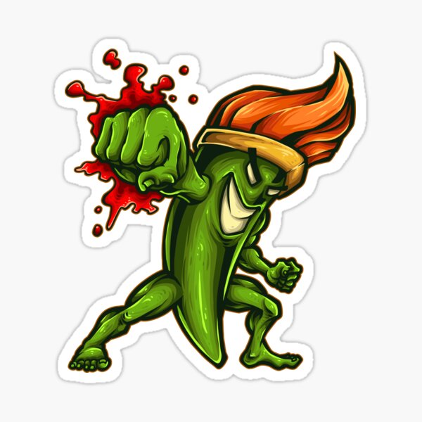 "Jalapeño Fighter" Sticker for Sale by theteedude Redbubble