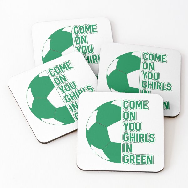 Item preview, COME ON YOU GHIRLS IN GREEN, Glasgow Celtic Football Club Green and White Ball and Text Design designed and sold by MacPean.