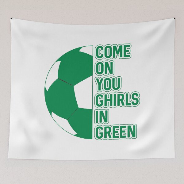 Item preview, COME ON YOU GHIRLS IN GREEN, Glasgow Celtic Football Club Green and White Ball and Text Design designed and sold by MacPean.