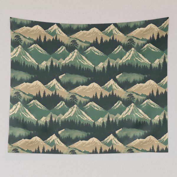Item preview, Vintage Mountain Pattern designed and sold by LittleCabinLife.