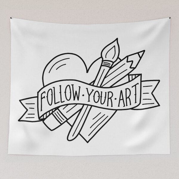 Item preview, Follow Your Art (black outline) designed and sold by Design Minds Boutique.