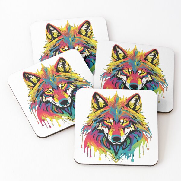 Item preview, Vibrant Psychedelic Wolf Graphic Art  designed and sold by MCDPShop.