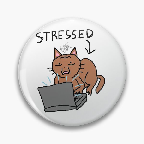 Item preview, stressed computer cat designed and sold by nimotsuuu.
