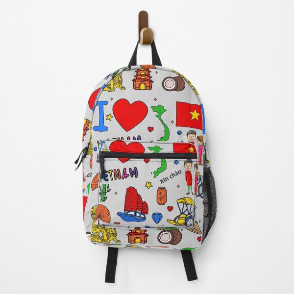Item preview, I love Vietnam. Hand drawn Vietnamese Landmarks, flag and map designed and sold by mashmosh.