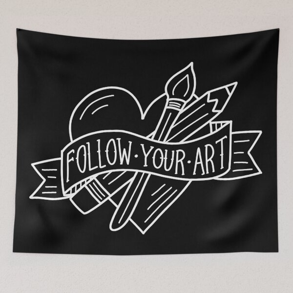 Item preview, Follow Your Art (white outline) designed and sold by Design Minds Boutique.