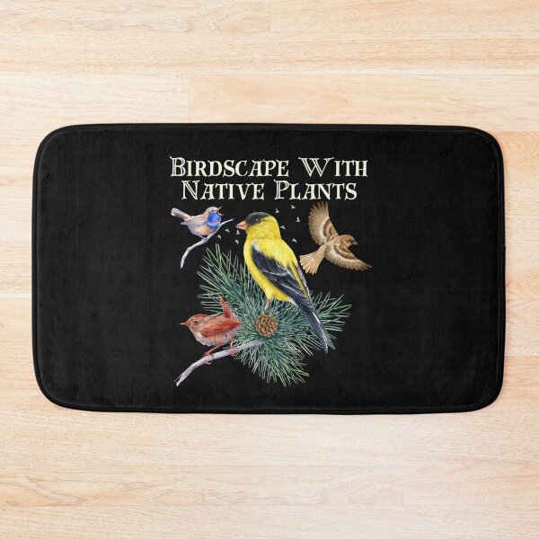 Item preview, Birdscape With Native Plants Colorful Wildlife Design designed and sold by EarthArtDesigns.