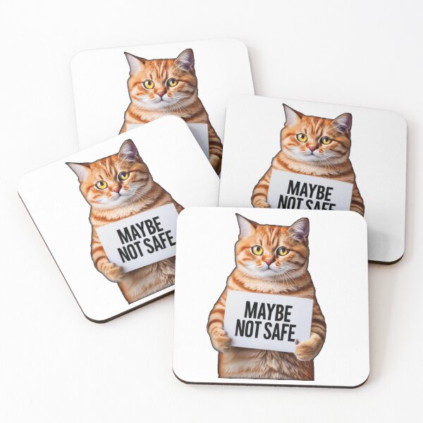 Item preview, Vintage Cat "MAYBE NOT SAFE" designed and sold by FenwickDesign99.