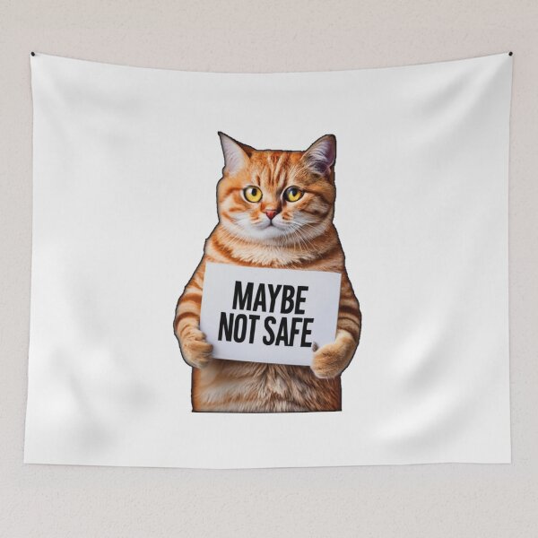 Item preview, Vintage Cat "MAYBE NOT SAFE" designed and sold by FenwickDesign99.