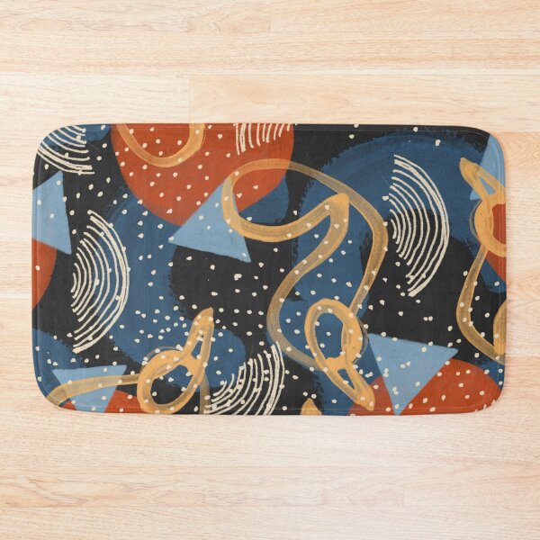 Item preview, Blue and Orange Abstract Memphis Pattern designed and sold by Blue-Banana.