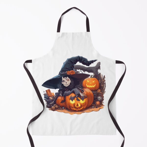 Item preview, Scary witch and her Halloween pumpkins designed and sold by AlejaJorgeShop.