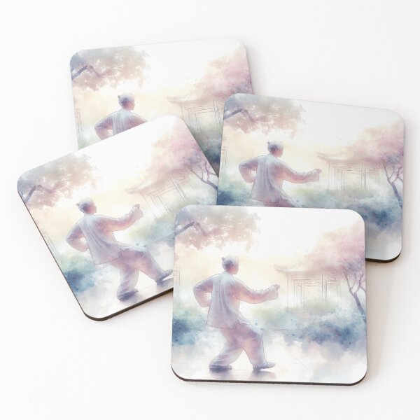 Item preview, Watercolor Tai Chi in Park  Chinese Martial Art Relaxation designed and sold by Martial-Art-23.