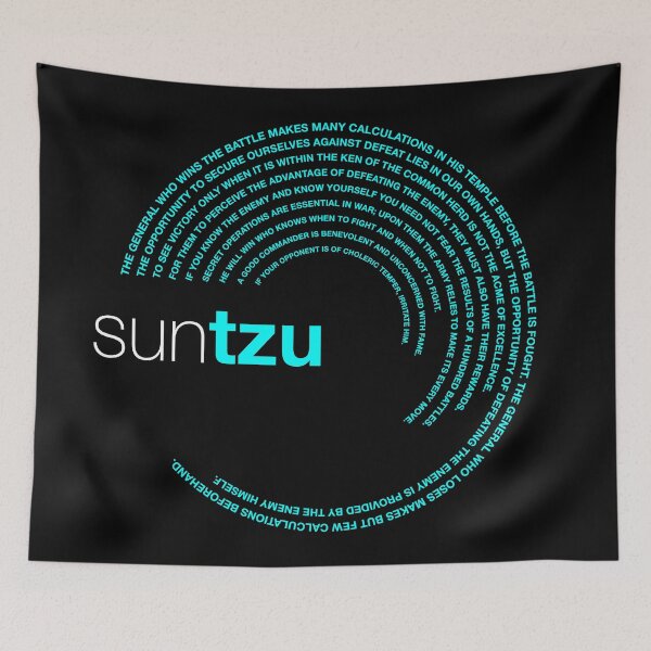 Item preview, Sun Tzu famous quotes poster [aqua] designed and sold by CMYKStudio.