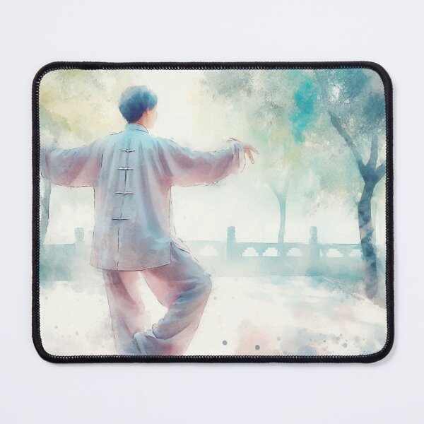 Aperçu de l'œuvre Watercolor Tai Chi in Park Chinese Martial Art Harmony créée et vendue par Martial-Art-23.