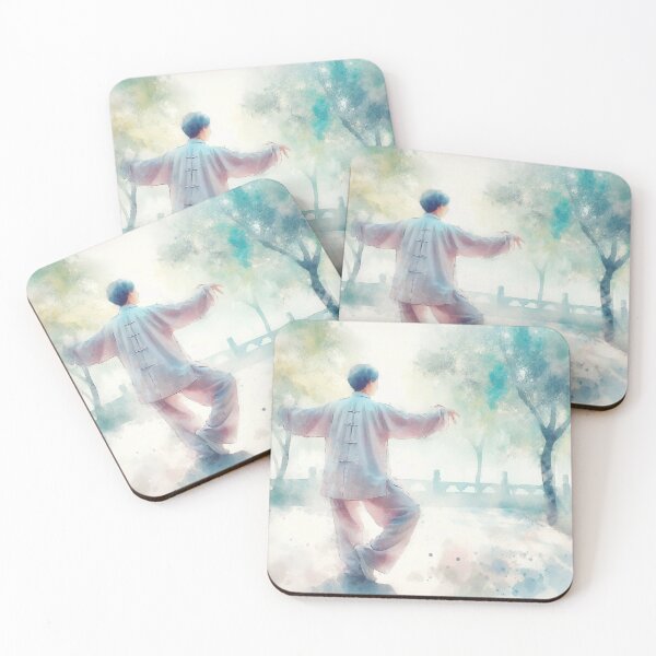 Item preview, Watercolor Tai Chi in Park Chinese Martial Art Harmony designed and sold by Martial-Art-23.