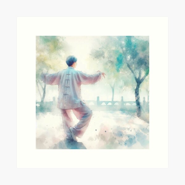 Artikel-Vorschau von Watercolor Tai Chi in Park  Chinese Martial Art Harmony, designt und verkauft von Martial-Art-23.