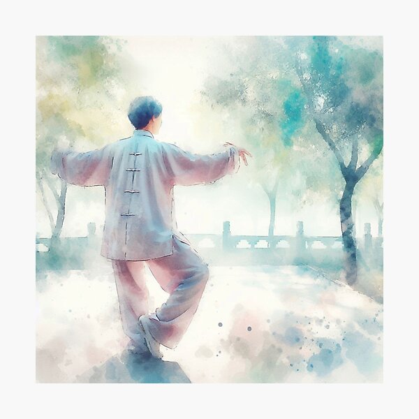 Artikel-Vorschau von Watercolor Tai Chi in Park  Chinese Martial Art Harmony, designt und verkauft von Martial-Art-23.