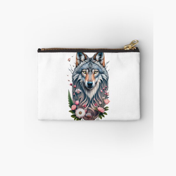 Item preview, Pencil drawn wolf with flowers designed and sold by FenwickDesign99.