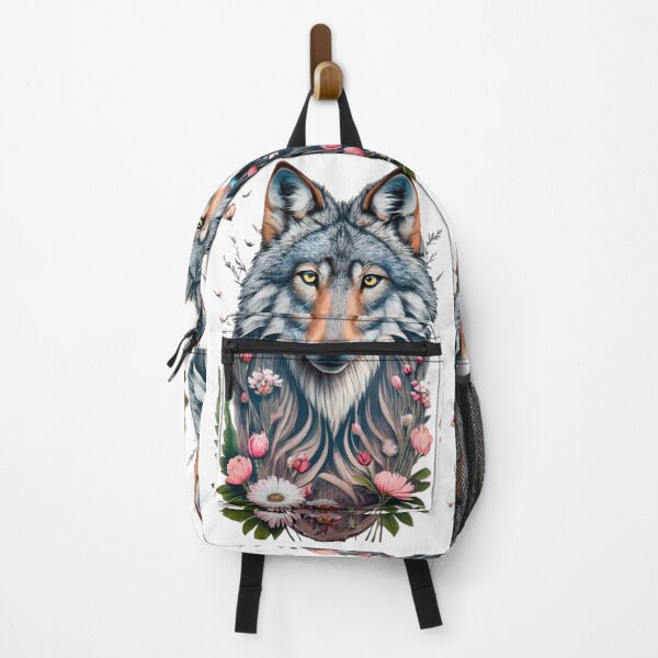 Item preview, Pencil drawn wolf with flowers designed and sold by FenwickDesign99.