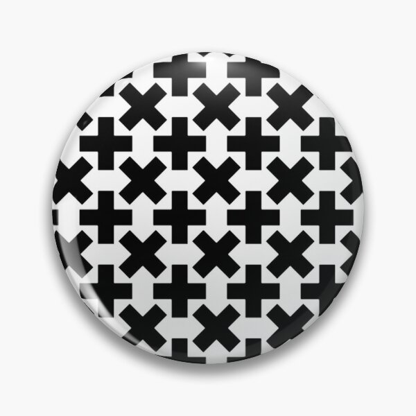 Item preview, Black and White Plus Marks Crosses Shapes Geometric Sixties Pattern designed and sold by PenguinForests.