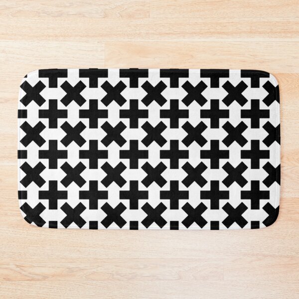 Item preview, Black and White Plus Marks Crosses Shapes Geometric Sixties Pattern designed and sold by PenguinForests.