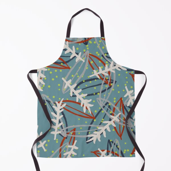 Item preview, Abstract Winter Leaves on Blue Pattern designed and sold by Blue-Banana.