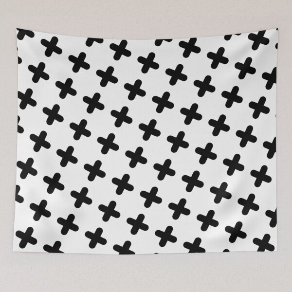 Item preview, Timeless Black White Monochrome Cross and Plus Patterns, Gift for Art Lovers, Scandi Elegance, Geometric 60s Op Art Inspiration designed and sold by PenguinForests.