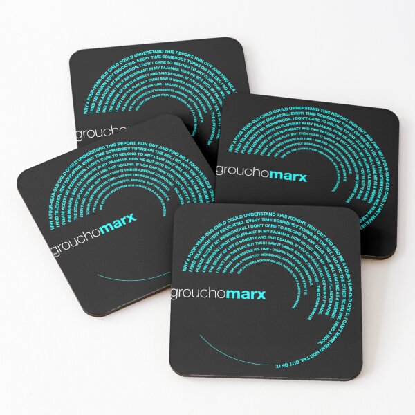 Item preview, Groucho Marx famous quotes poster [aqua] designed and sold by CMYKStudio.