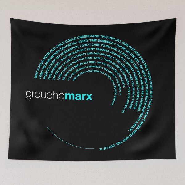 Item preview, Groucho Marx famous quotes poster [aqua] designed and sold by CMYKStudio.