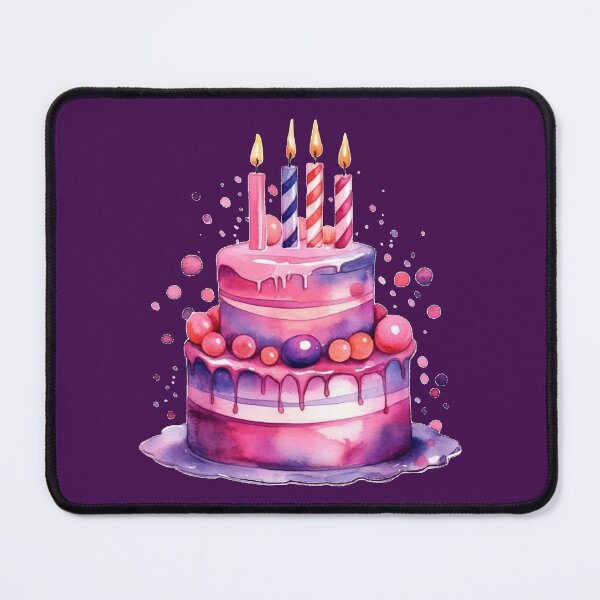 Item preview, Purple and Pink Two Tier Birthday Cake designed and sold by Alicia Chee.