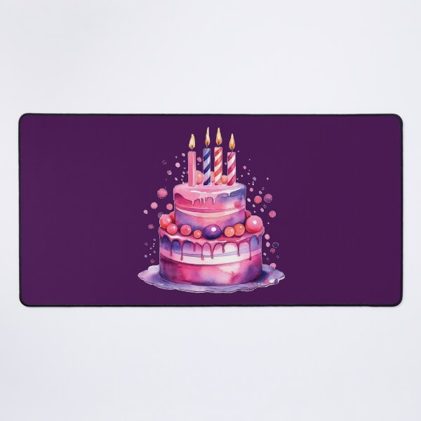 Item preview, Purple and Pink Two Tier Birthday Cake designed and sold by Alicia Chee.