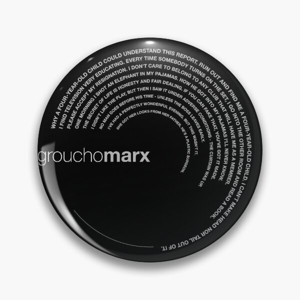 Item preview, Groucho Marx famous quotes poster [silver] designed and sold by CMYKStudio.