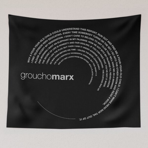 Item preview, Groucho Marx famous quotes poster [silver] designed and sold by CMYKStudio.