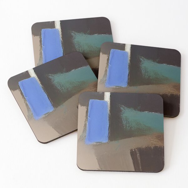 Item preview, Blue, Green, Camel And Black Hues Abstract Painting designed and sold by DEC02.