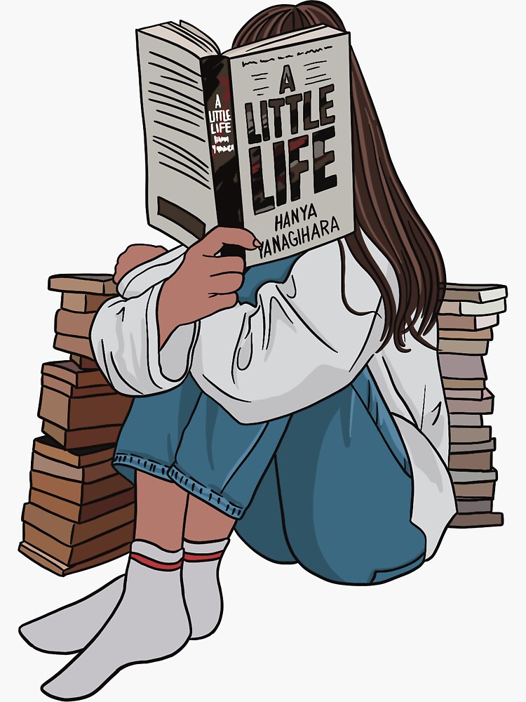 Sticker for Sale avec l'œuvre « Autocollant A Little Life - Fille lisant »  de l'artiste SamGreig93