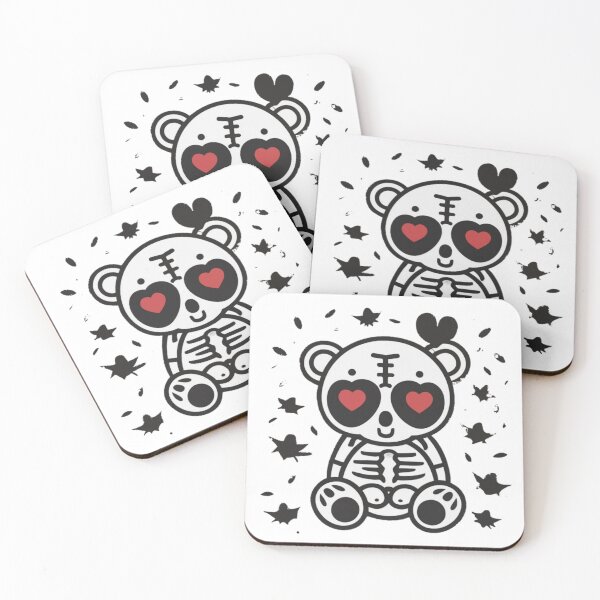 Item preview, Tribal Bear Hug Spooky Scary Skeletons Black And White Alternative Cute Funny  designed and sold by ShopSunday.