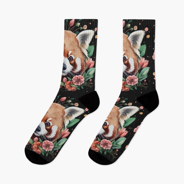 Item preview, Unique red panda with flowers designed and sold by LuckyFamily.