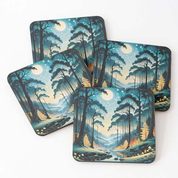 Item preview, Enchanted Stream in the Forest Night designed and sold by PixelFixArt.
