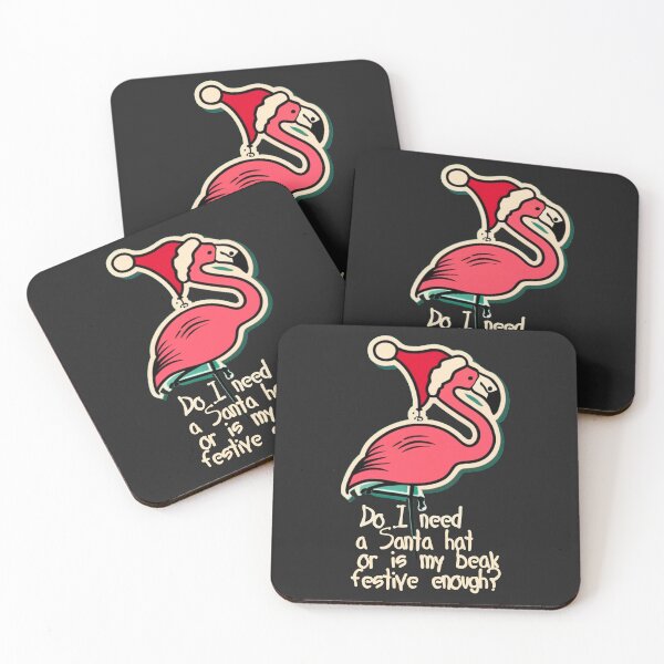 Item preview, flamingo christmas: Cute flamingo wearing a santa hat' designed and sold by The  Knick Knack Nook.