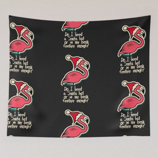 Item preview, flamingo christmas: Cute flamingo wearing a santa hat' designed and sold by The  Knick Knack Nook.
