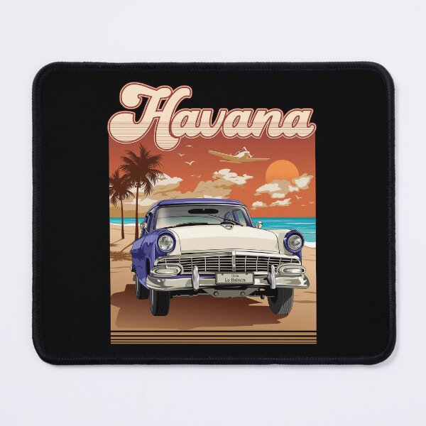 Item preview, Sunset time in Havana and purple white classic car on the beach designed and sold by SetthaSK.