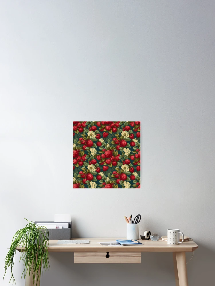 Thumbnail 2 of 3, Poster, Traditional Red Raspberry Pattern designed and sold by Blue-Banana.