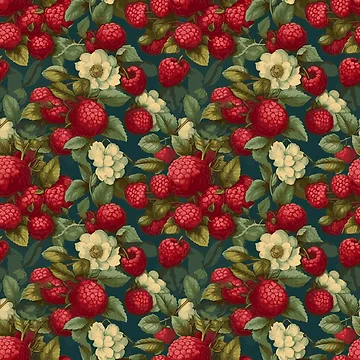 Artwork thumbnail, Traditional Red Raspberry Pattern by Blue-Banana